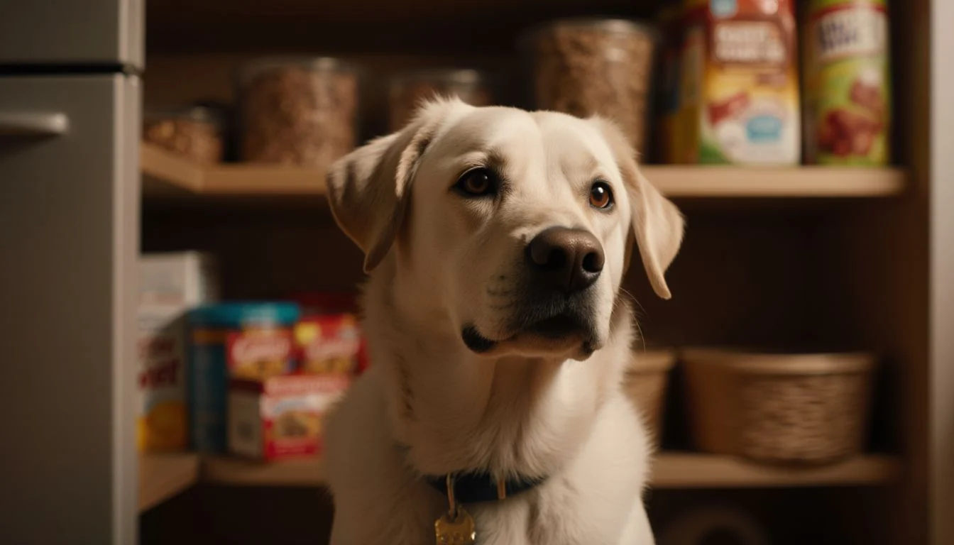 Dog care supplies arranged in a calm home setting