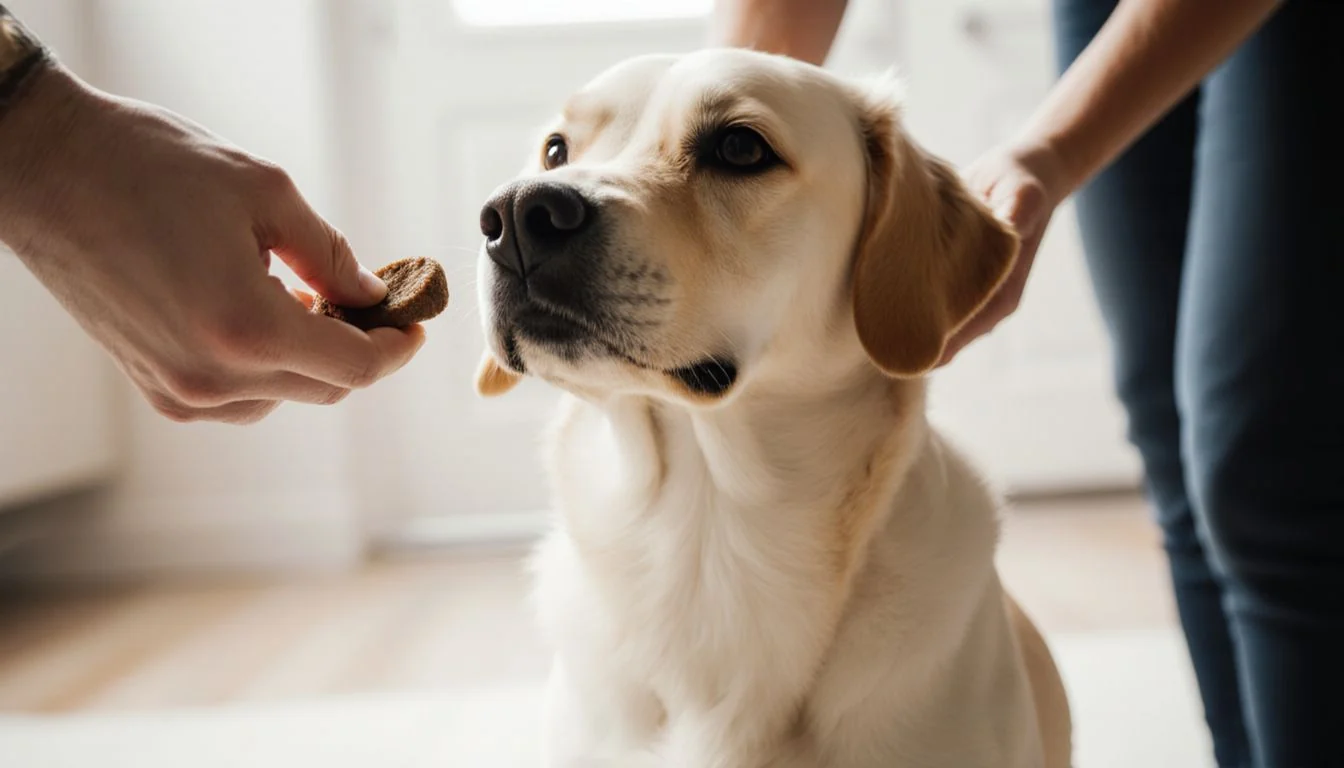 Dog and handler during a positive training session